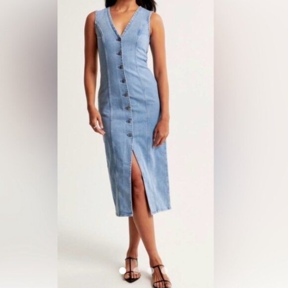 Dresses & Skirts - Sleeveless Denim Mini Dress